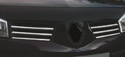 Renault Megane (03–06) Накладки на решетку радиатора, нерж., 6 частей (хэтчбек&седан)